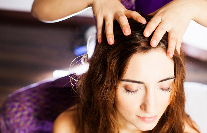 checkmark in scalp massaging