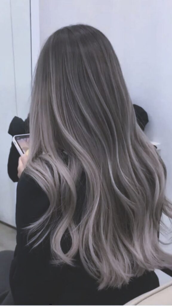 Light dark hair with charcoal bleach