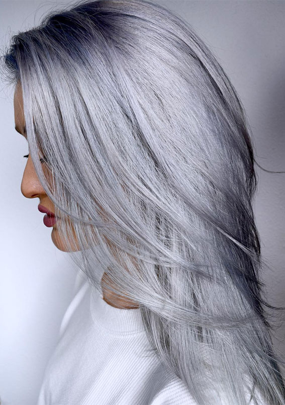 metallic silver hair dye